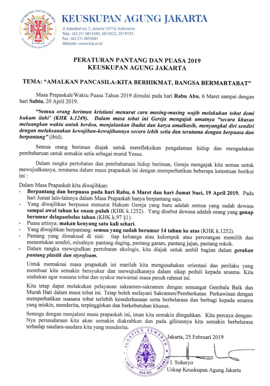 pantang dan puasa 2019